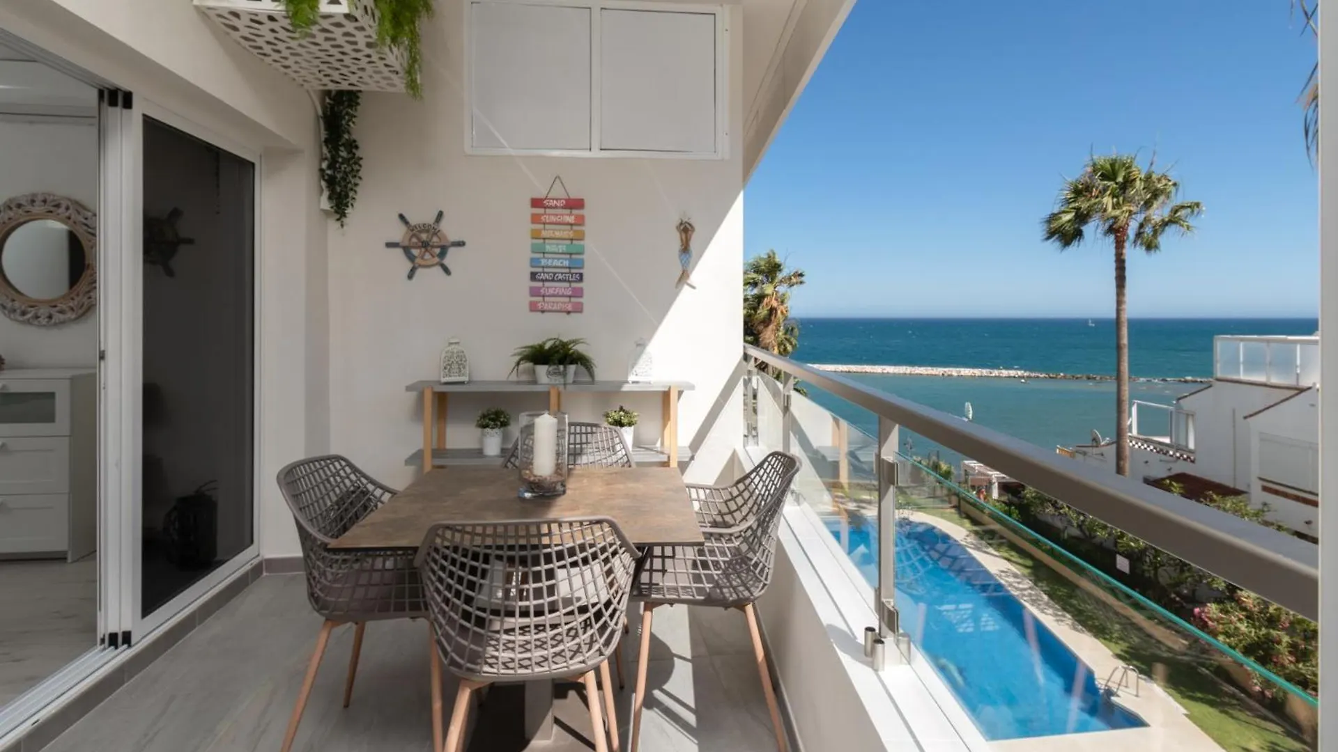 Stunning Beachfront Apartment With Sea Views Benalmadena Spain